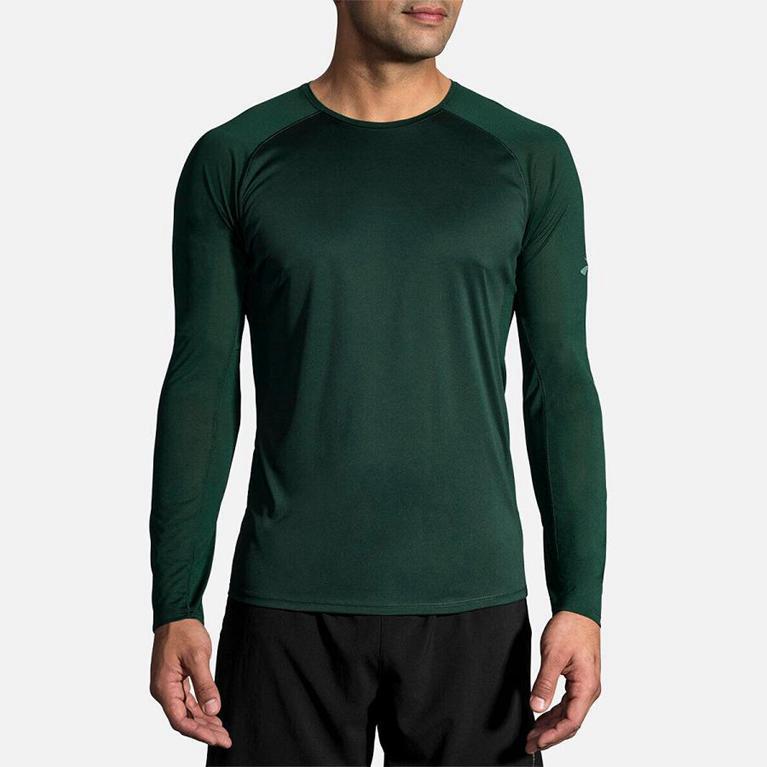 Brooks Stealth Long Sleeve Running Shirt - Men's - Green (83947-SBZD)